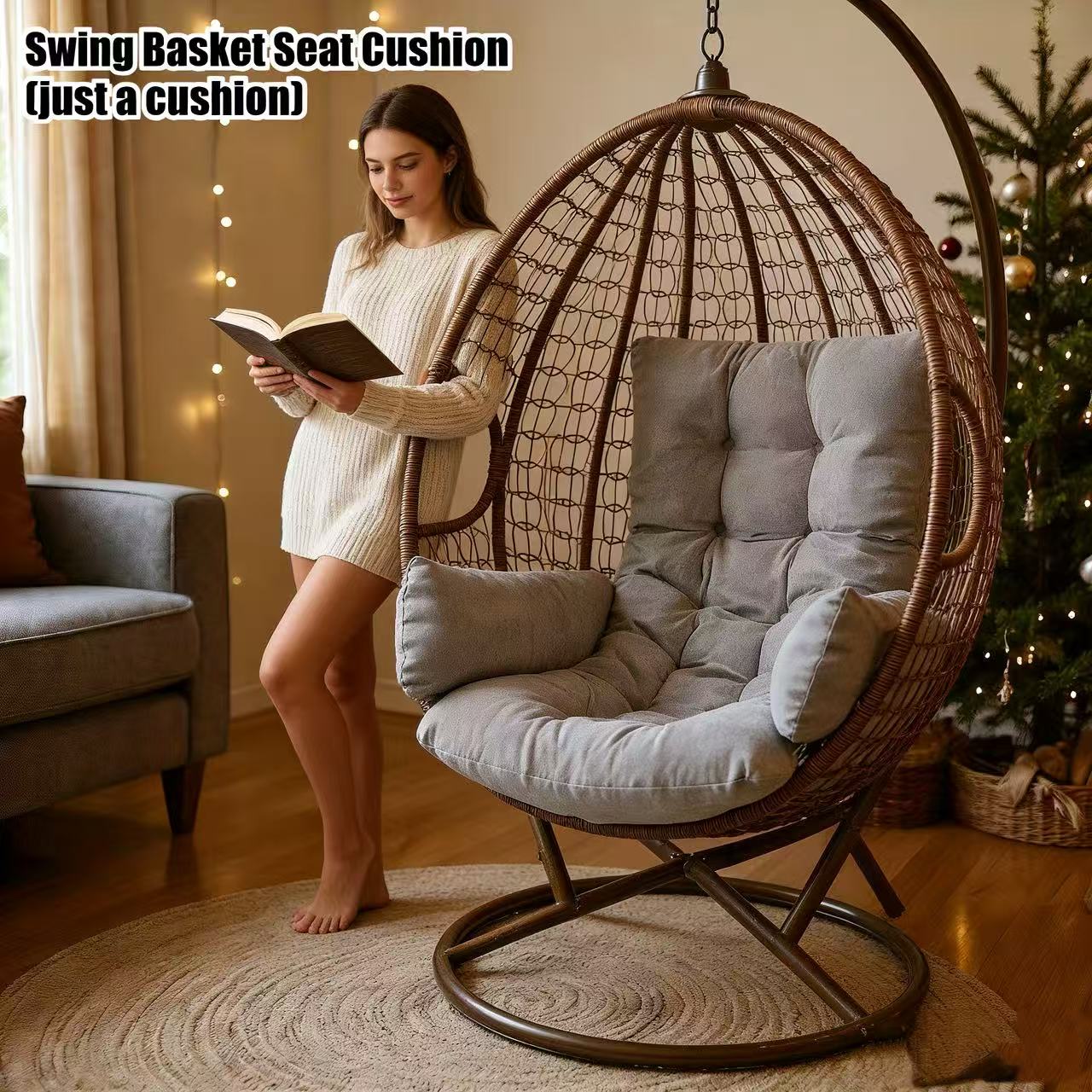 bohemian style swing chair cushion armrests heavy duty