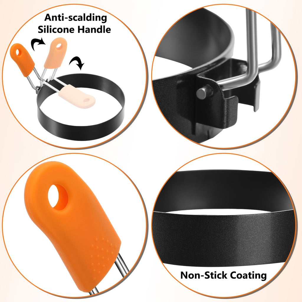 6pcs professional egg ring pancake ring set stainless steel
