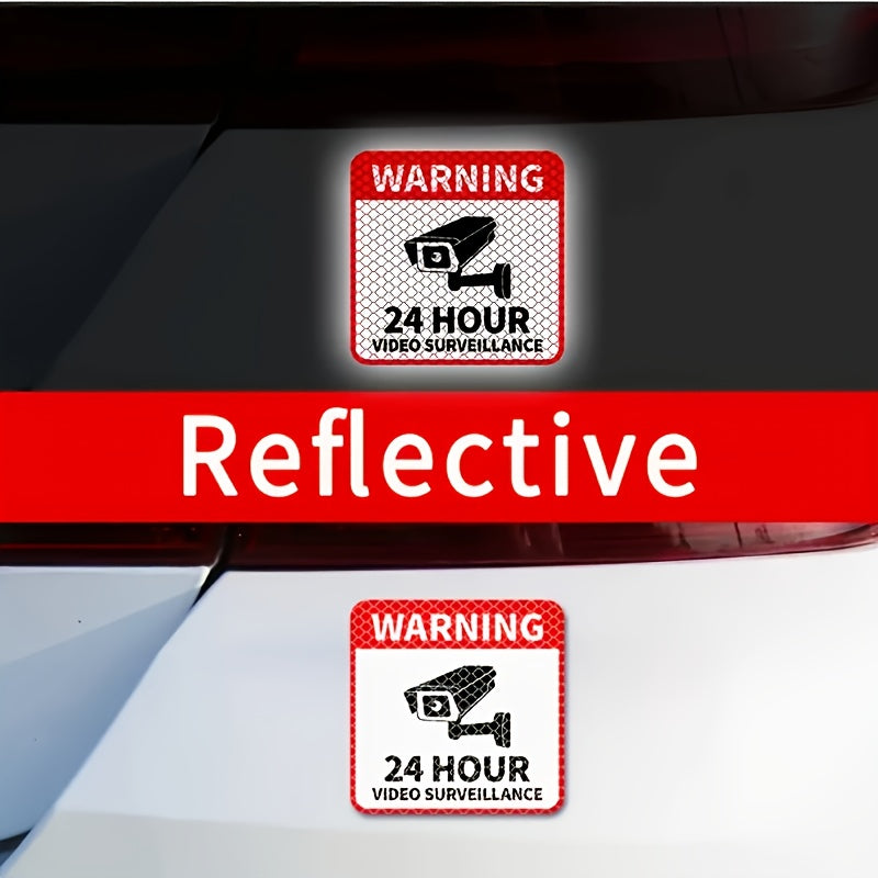 1pc 24 hour video monitoring warning sticker camera symbol