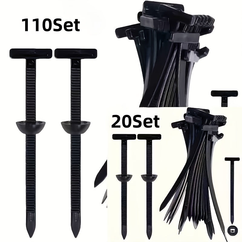 20 sets 110 sets durable self locking nylon cable ties black