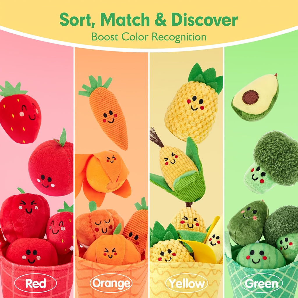 color sorting toys 6 12 months 16pcs fruit