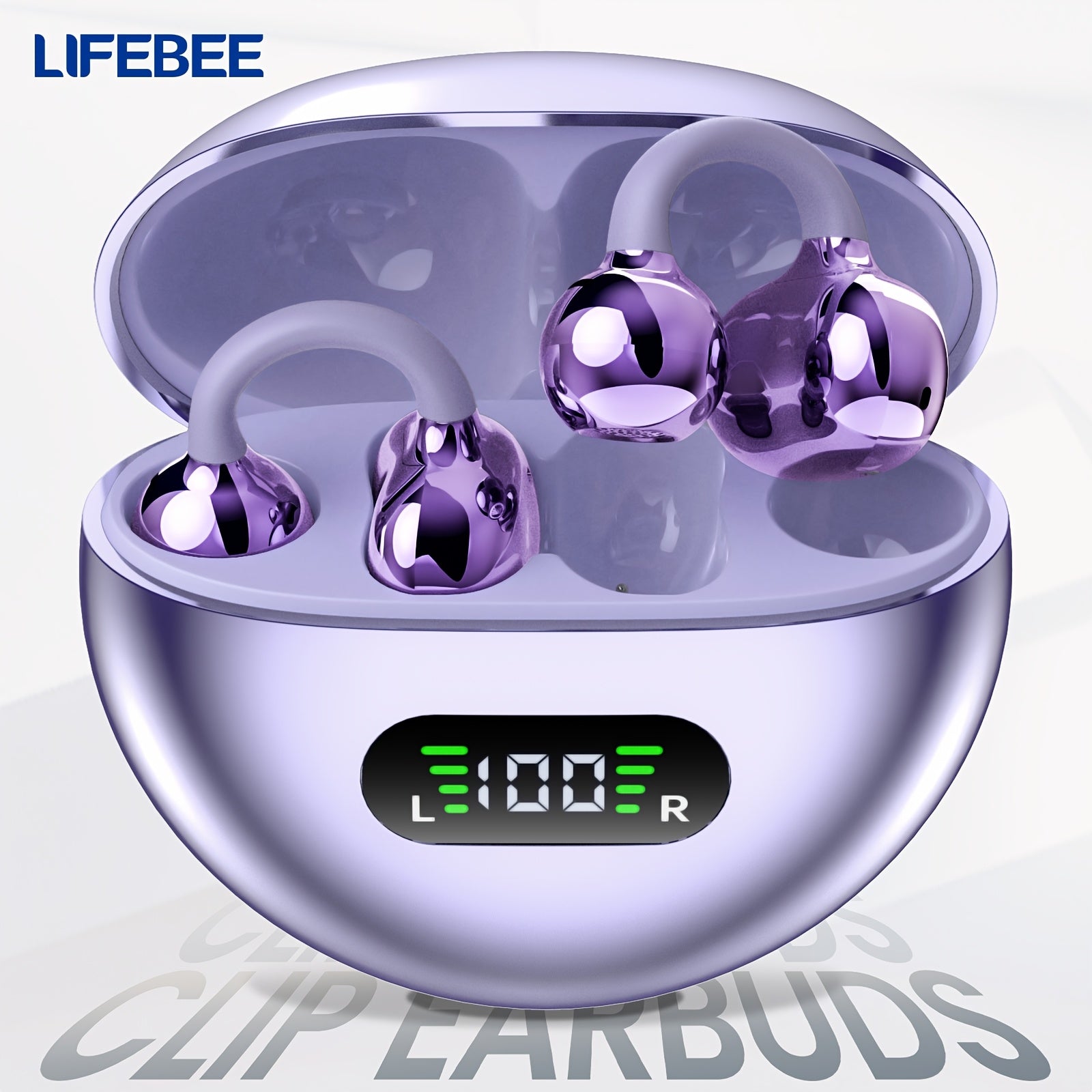 ear clip earbuds sports wireless earphones built in