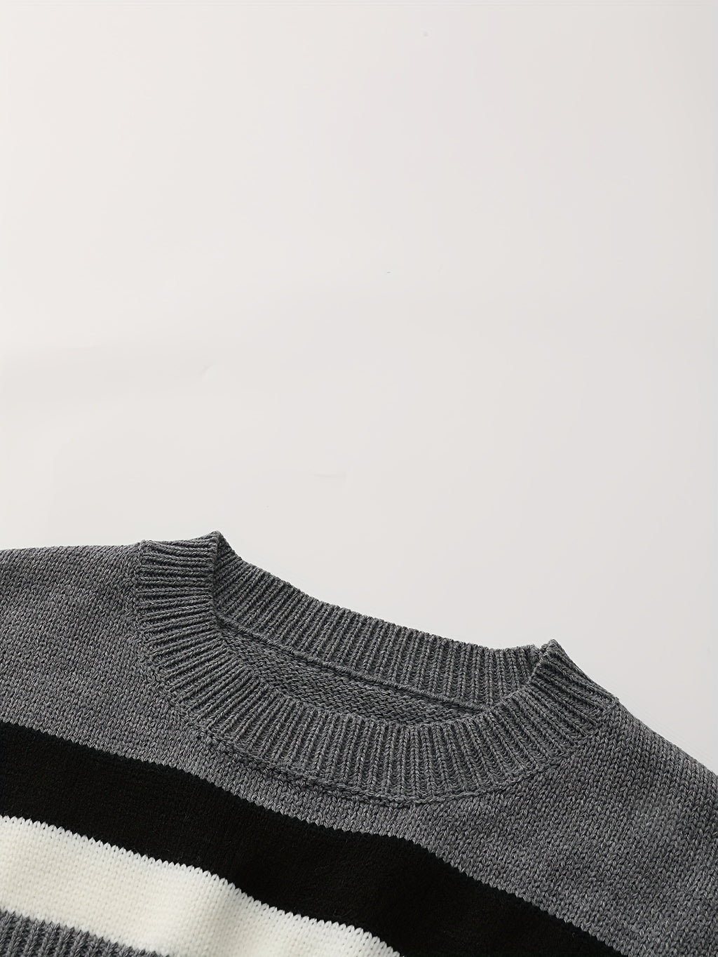 y2k oversized striped sweater relaxed fit short cropped