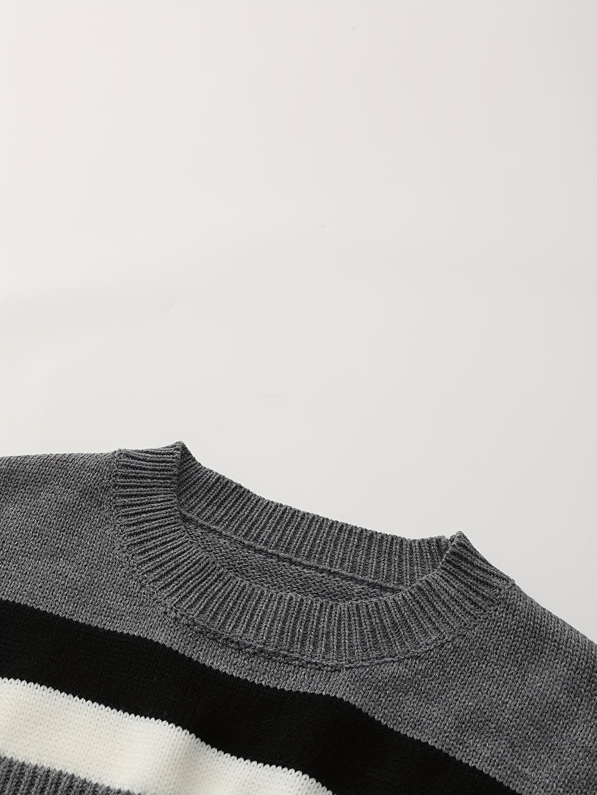y2k oversized striped sweater relaxed fit short cropped