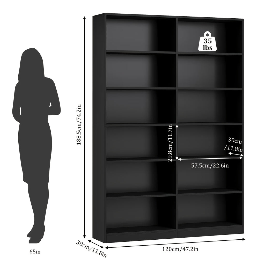 fultru 74 3 bookshelf bookcase   6 tier bookcase
