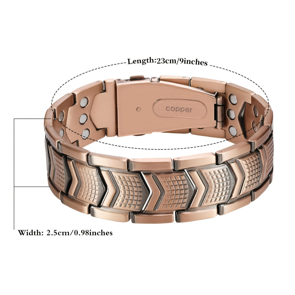 mens 3x strength copper magnetic bracelet heavy duty copper
