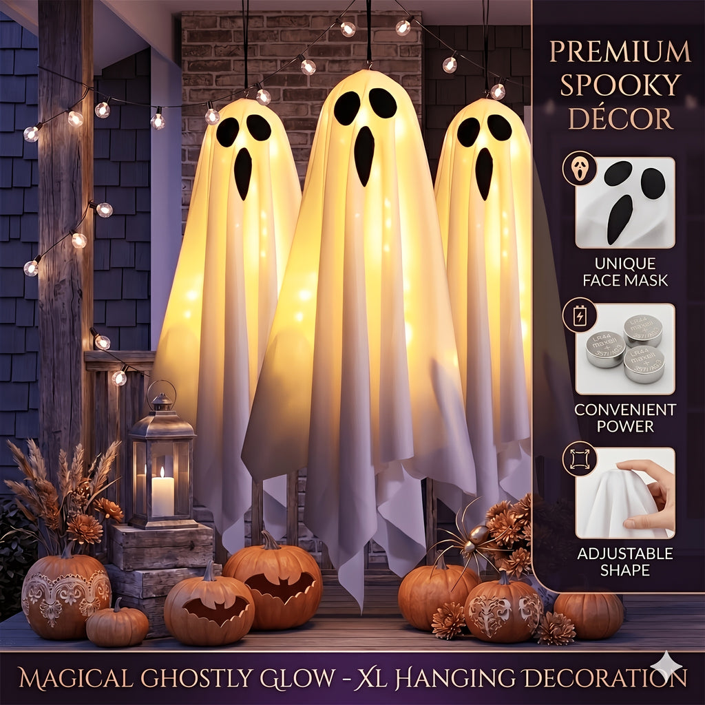 3pcs 20 inch halloween hanging ghosts led flying ghost ip44