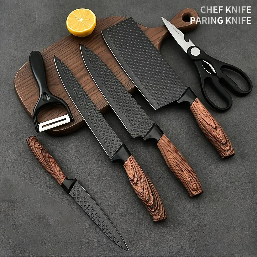 6pcs kitchen knife combo set vegetable knife slicing knife