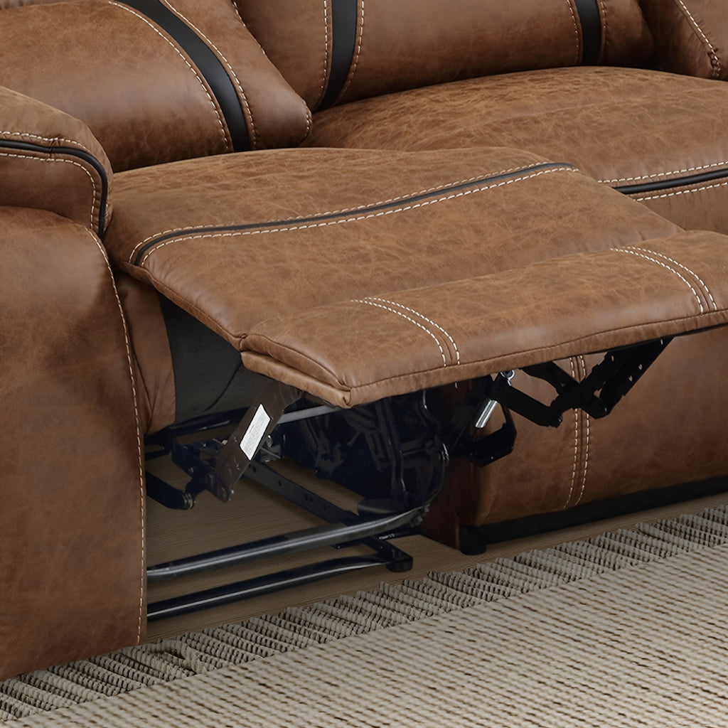 faux leather manual recliner set 3 seat sofa loveseat