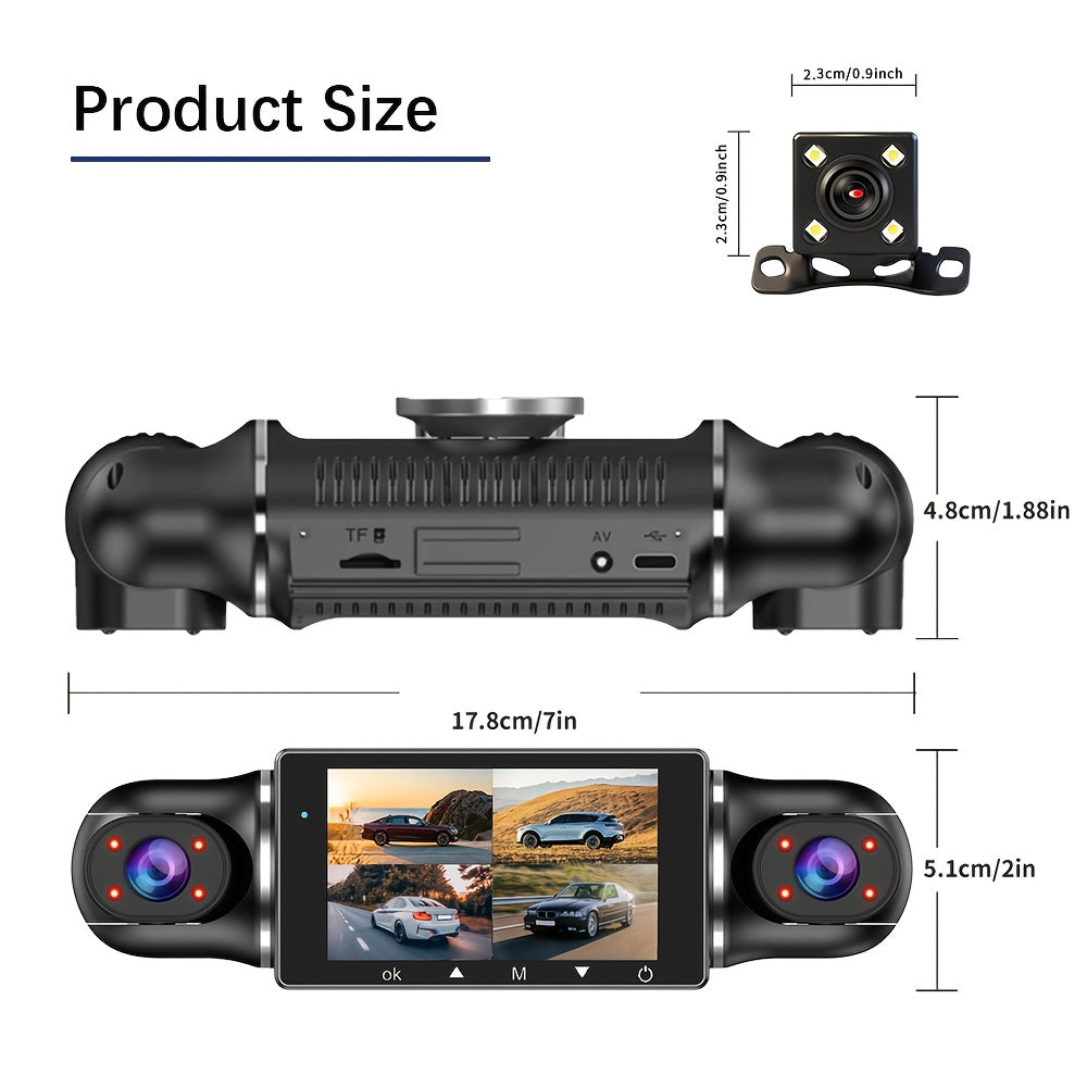 360 panoramic car dash cam fhd 1080p 4   0