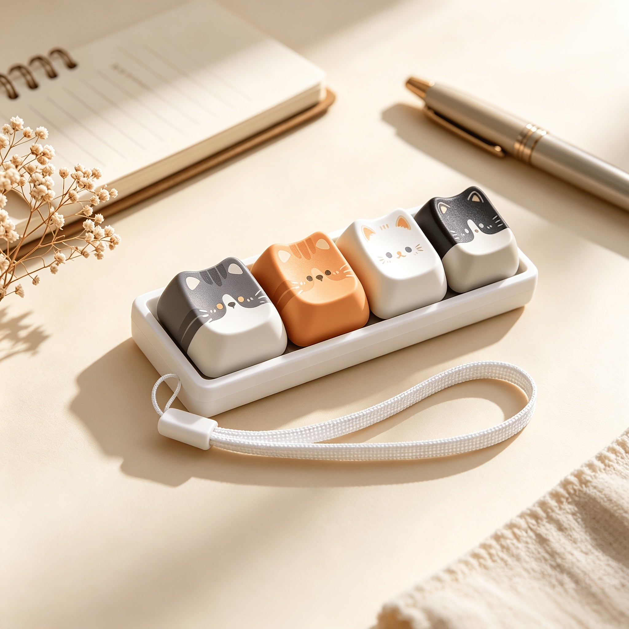 rectangular 4 style cute cat stress relief