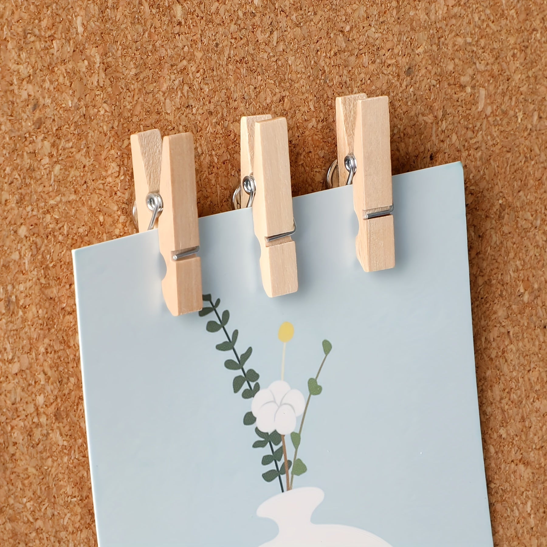 30pcs push pins wood holder set transparent box packaging