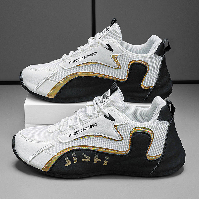 1 pair mens casual sports shoes round toe low