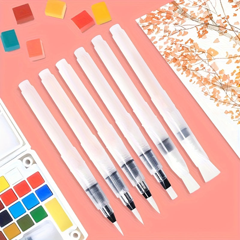 10 solid color watercolor pens filled brush heads pointed