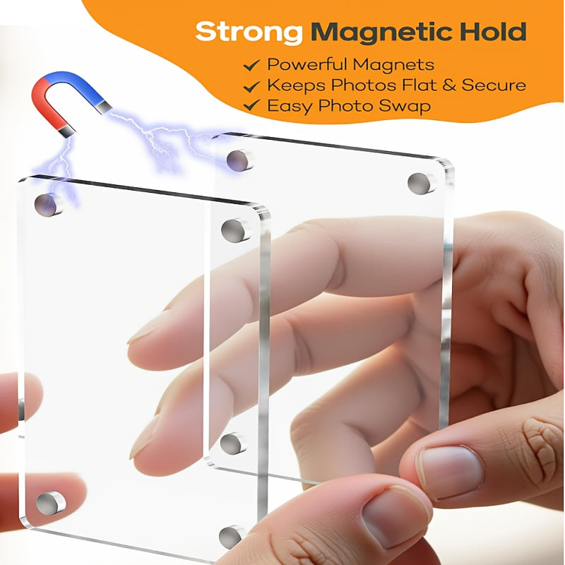 2pcs set 1 photo frame 1 clip magnetic car sun visor photo