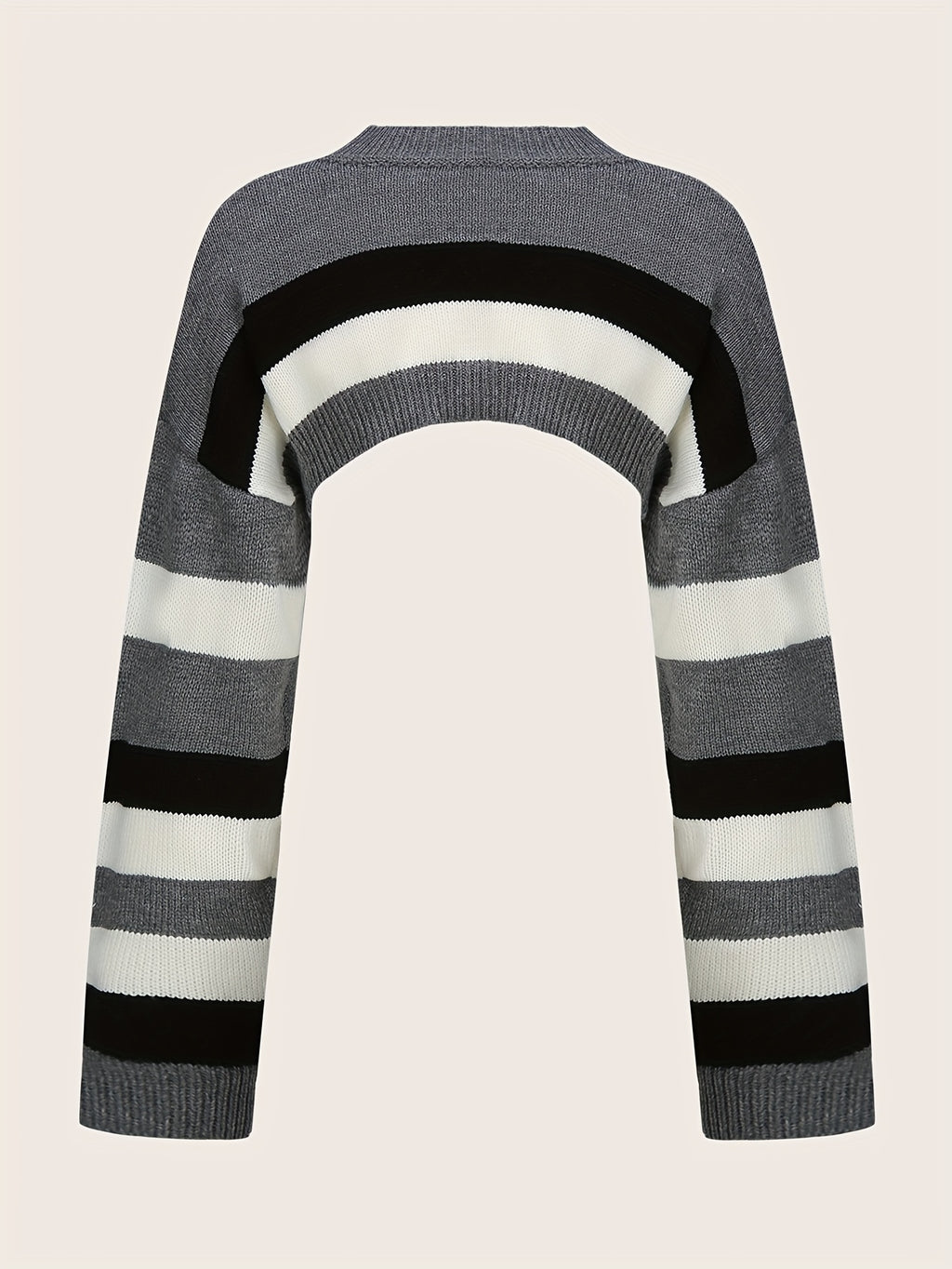 y2k oversized striped sweater relaxed fit short cropped
