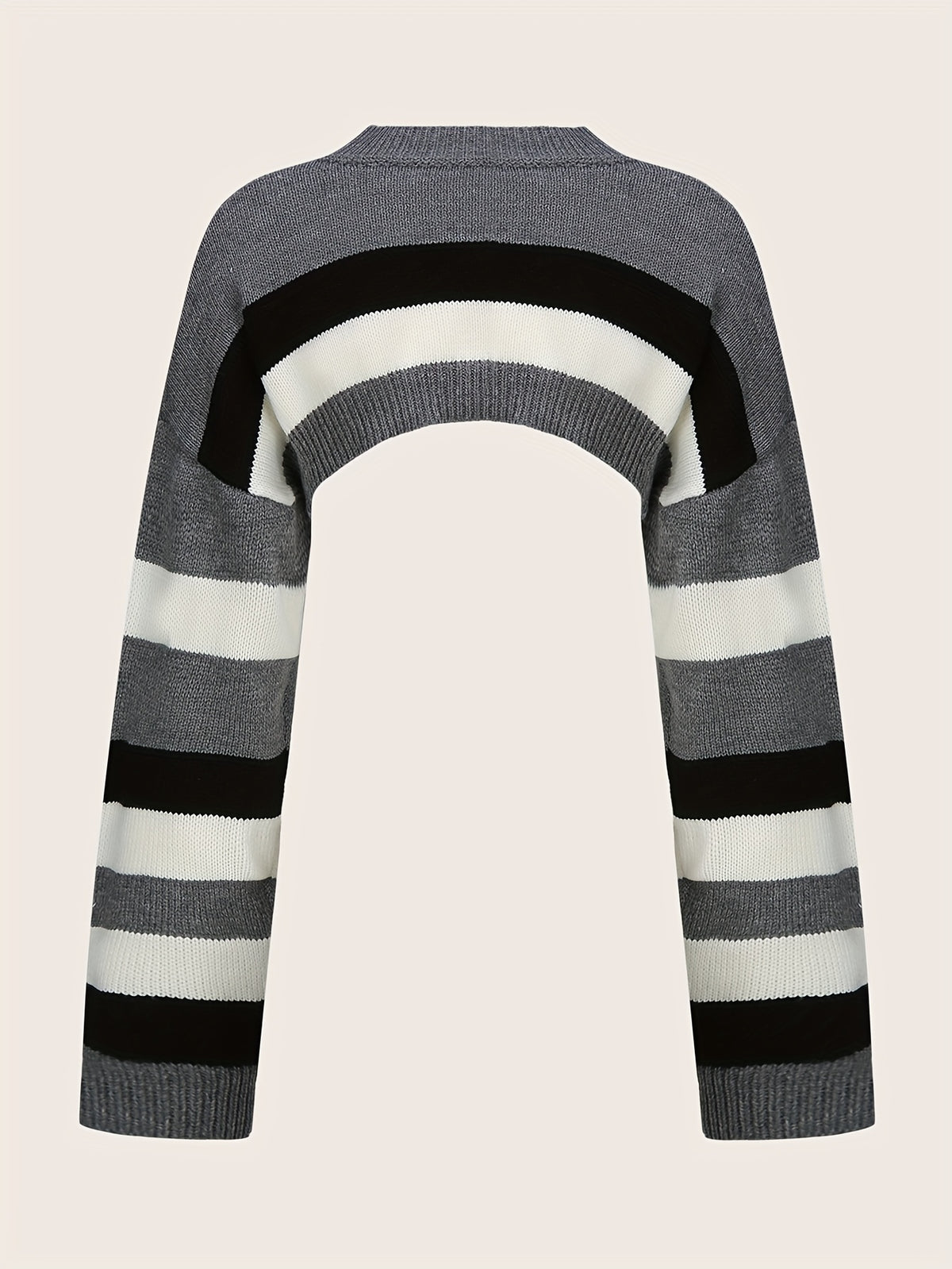 y2k oversized striped sweater relaxed fit short cropped