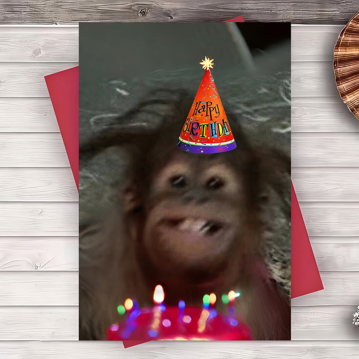 gorilla party hat funny novelty realistic birthday greeting