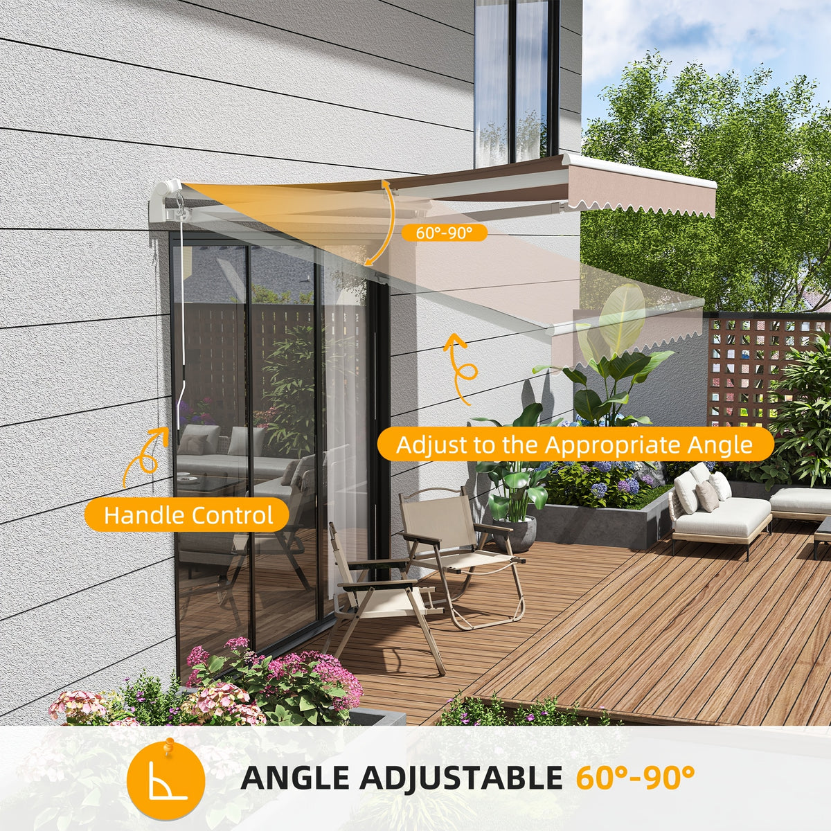 patio retractable awning sunshade shelter cover outdoor