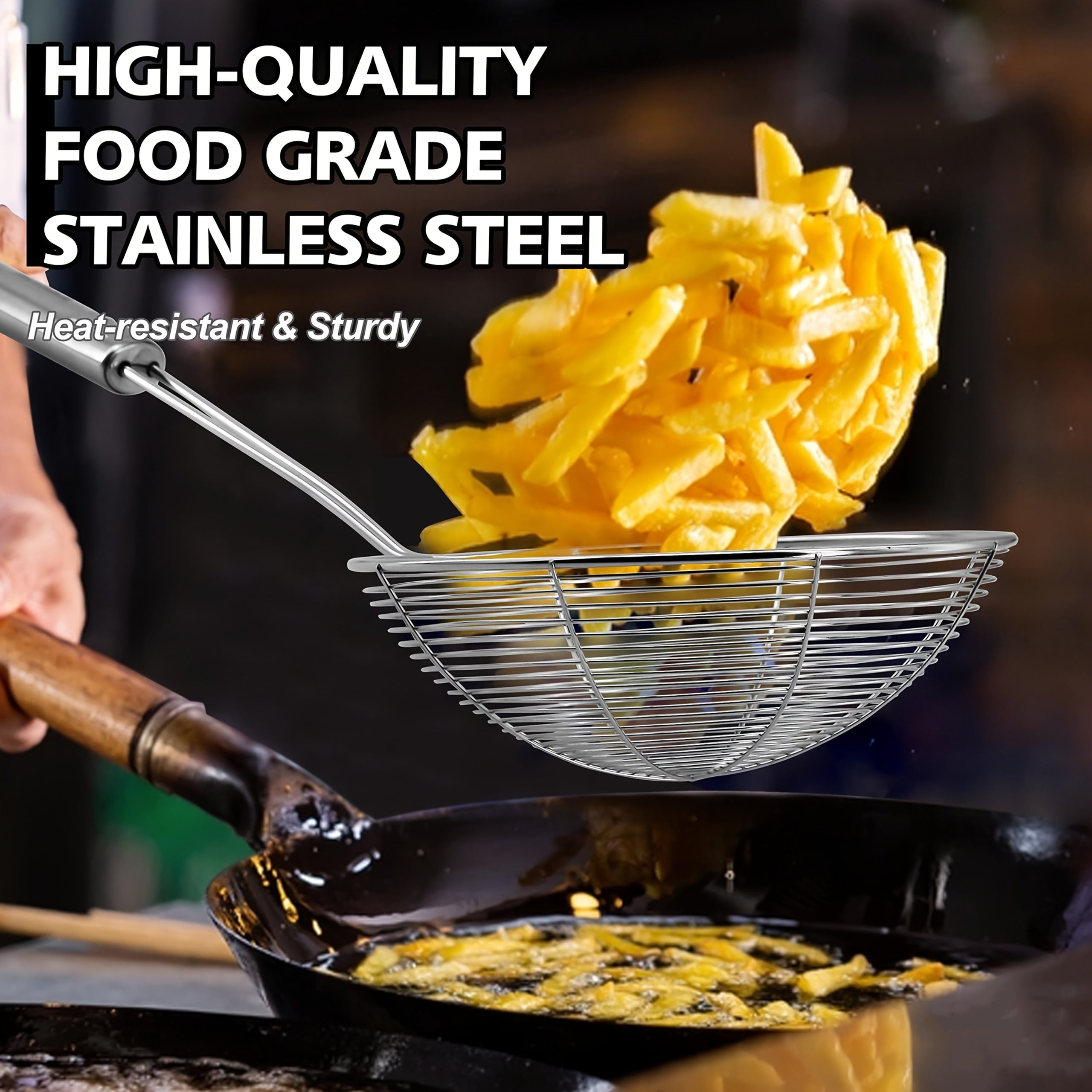 1 stainless steel   web design strainer spoon