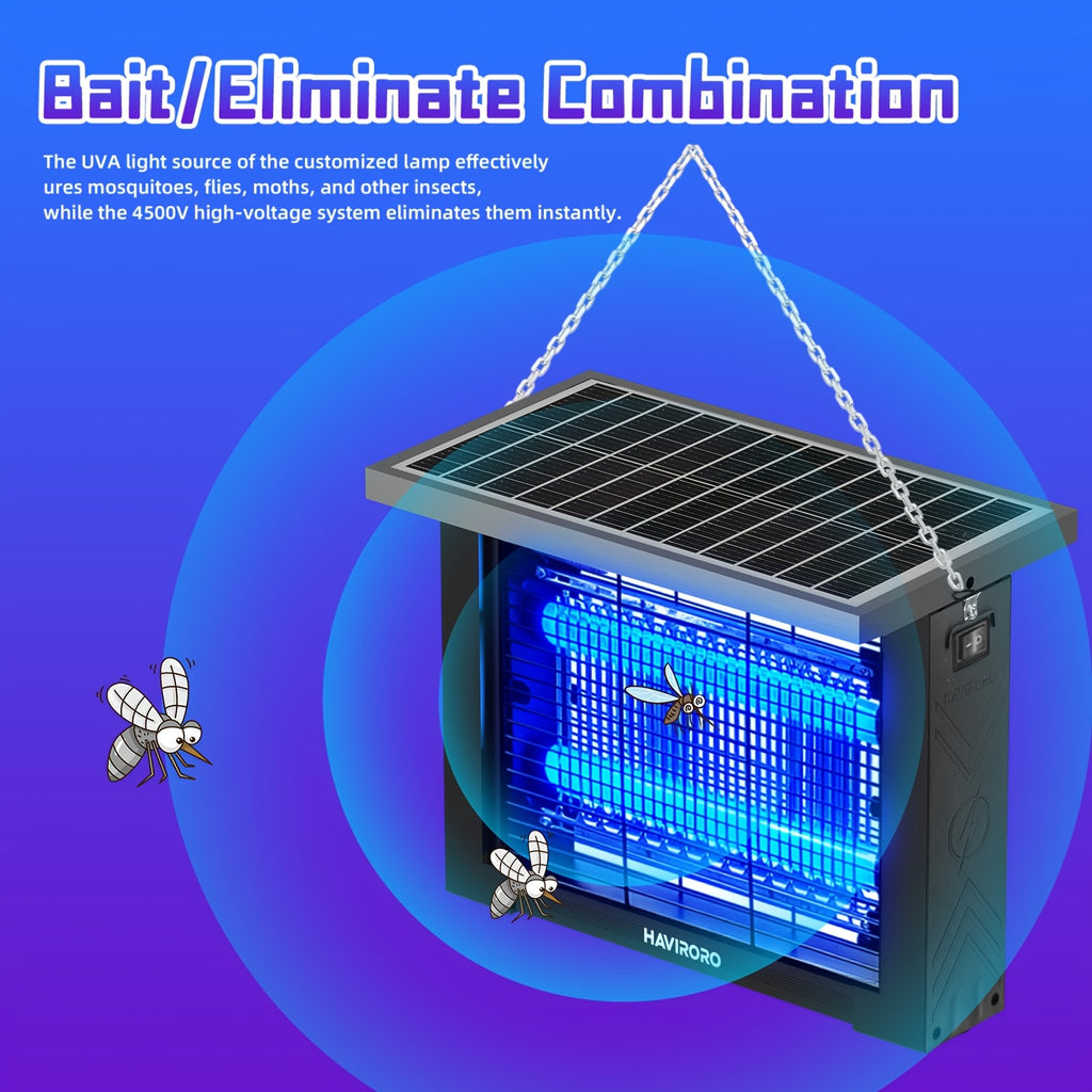solar powered outdoor insect killer 4500v electric shock