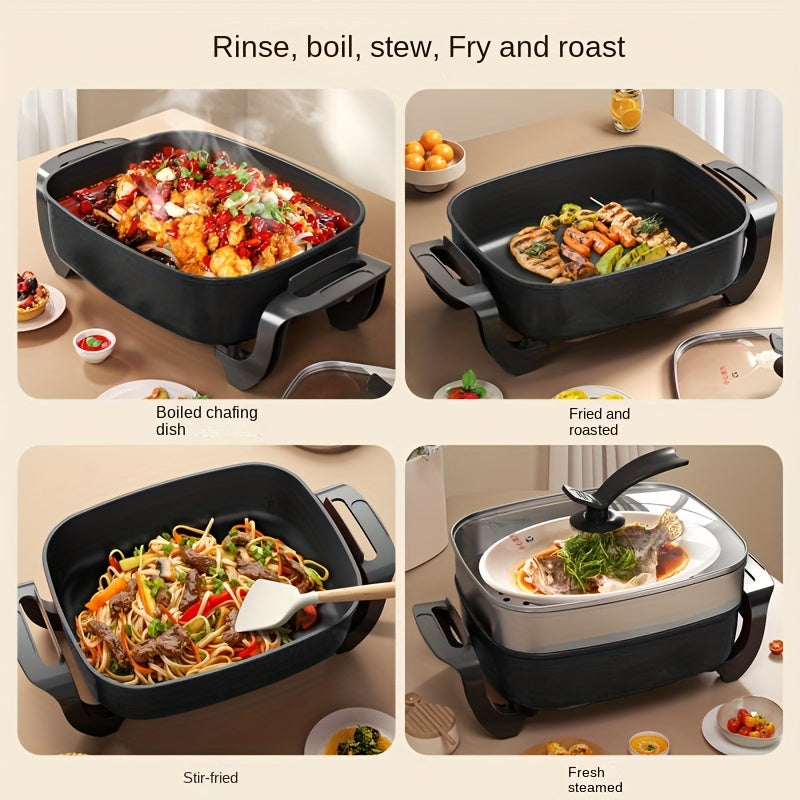 1pc12x12 inch non stick ceramic electric pot glass lid