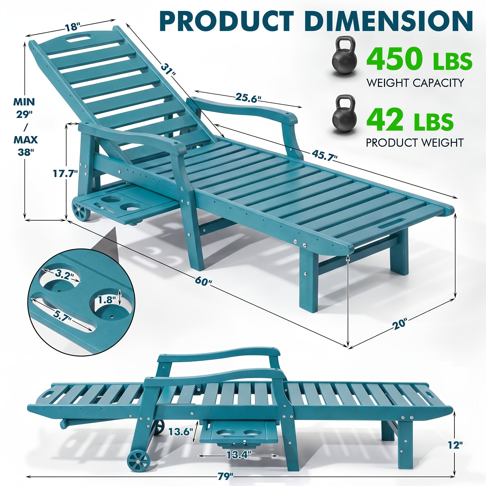 hdpe outdoor lounge chaise weather patio lounge chair 5