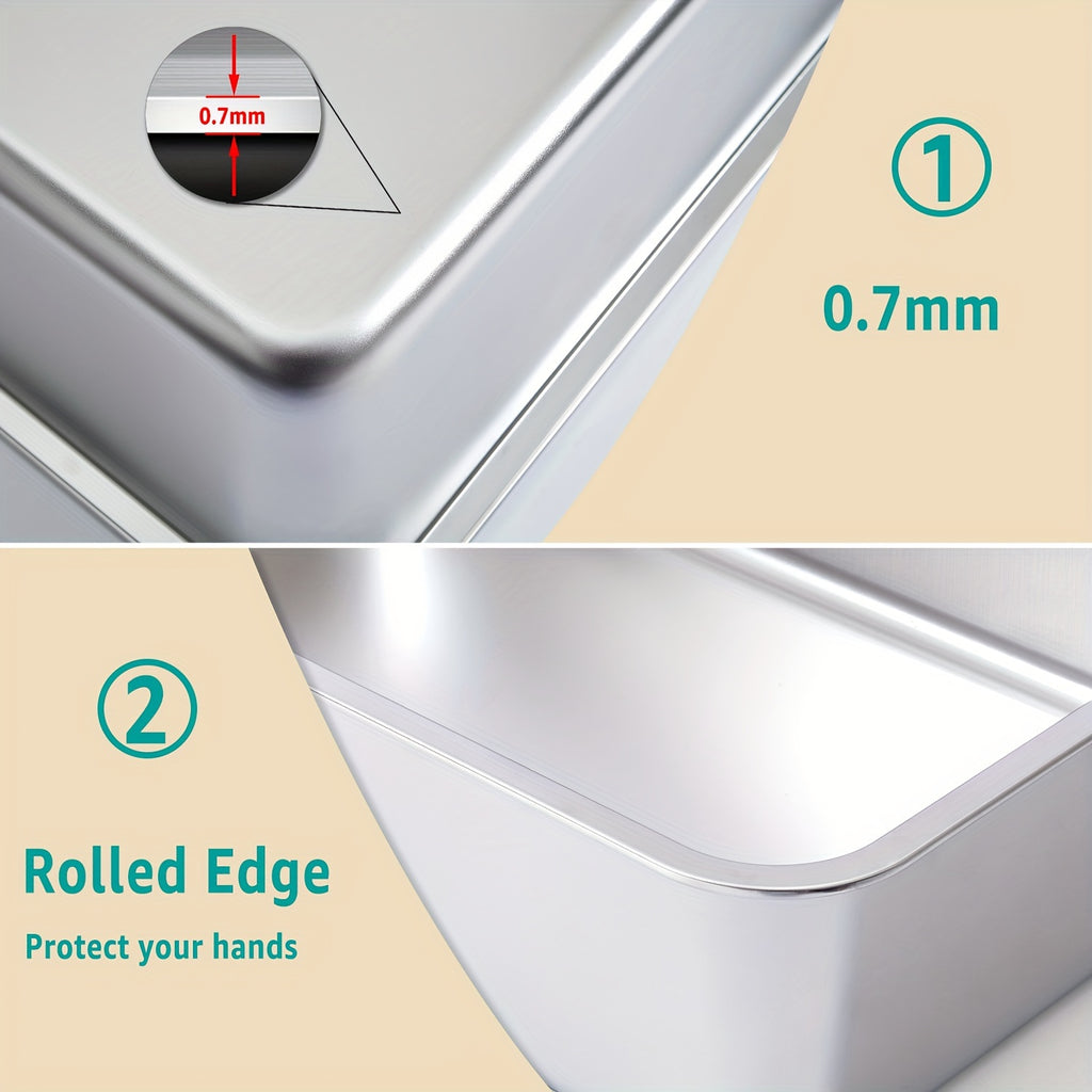 2pcs stainless steel cat litter box 6 deep stainless steel