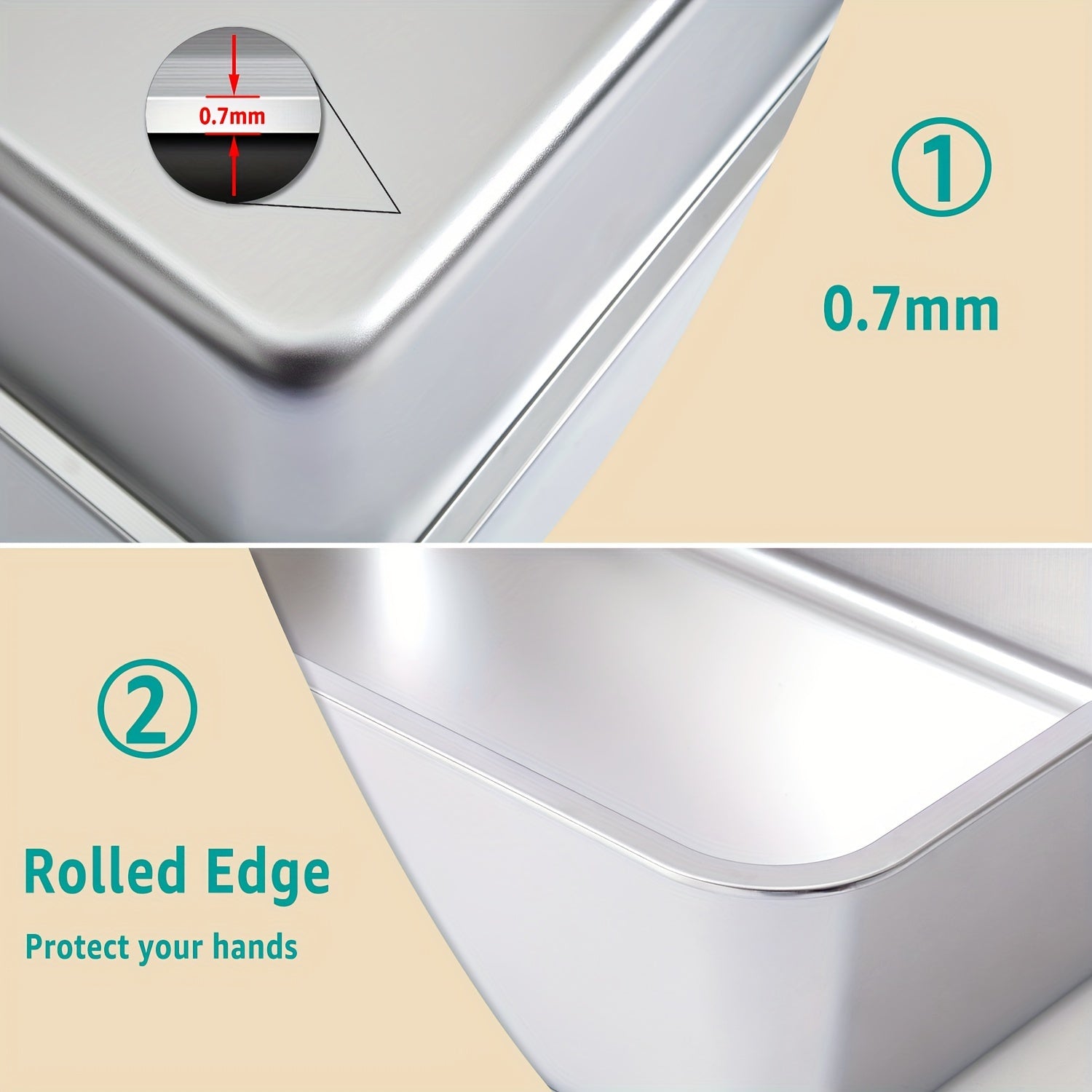 2pcs stainless steel cat litter box 6 deep stainless steel