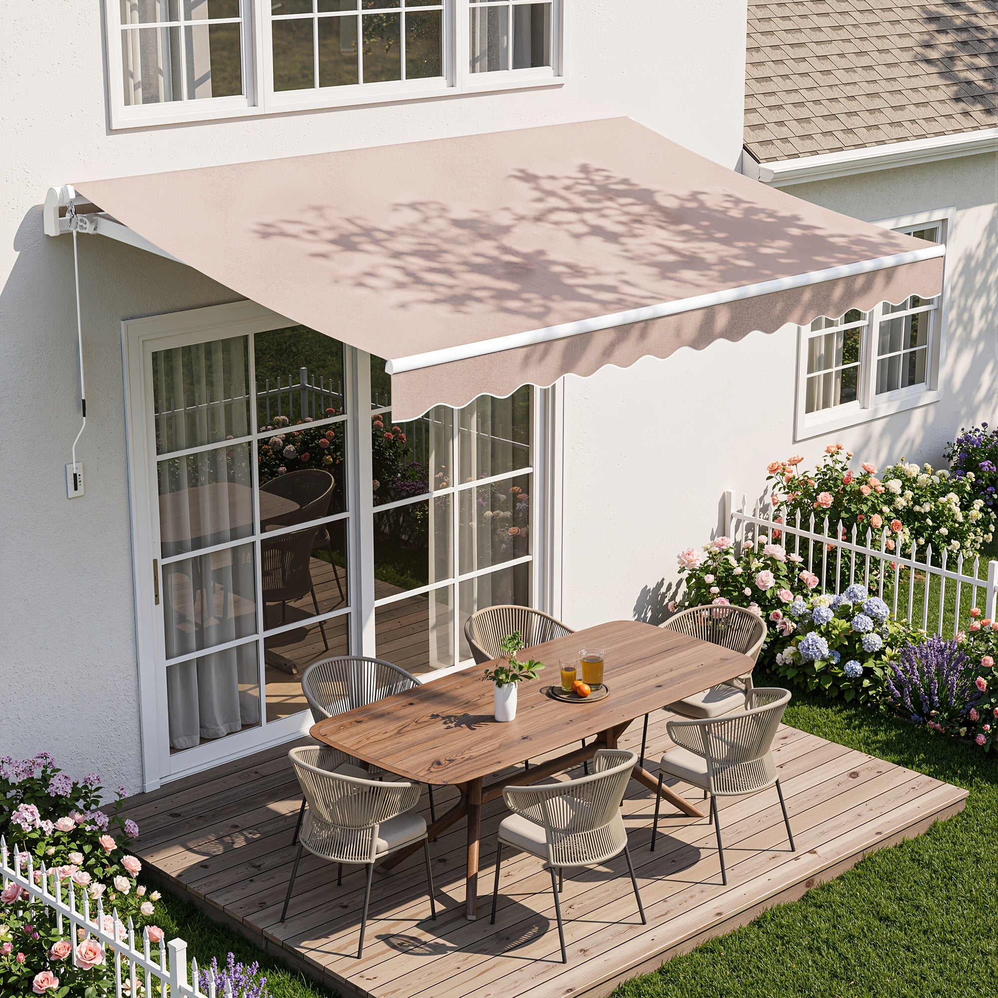 patio retractable awning sunshade shelter cover outdoor