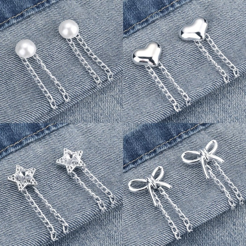 8pcs multi function clothing clips hemming metal star heart