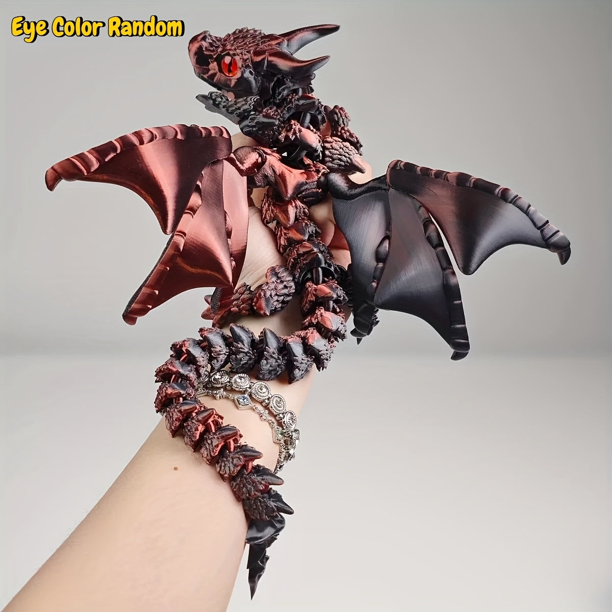 laser holographic 3d printed flying dragon articulated