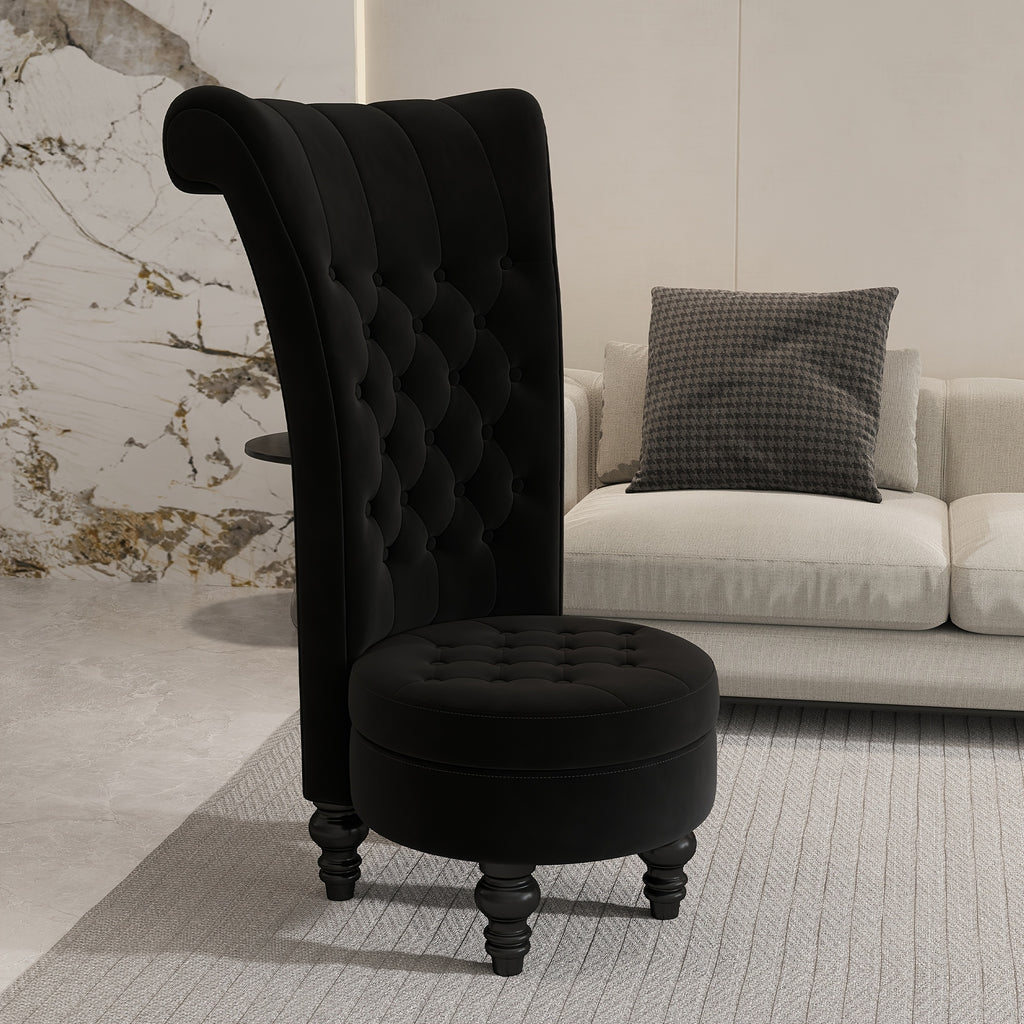 back chair velvet armless accent chair button
