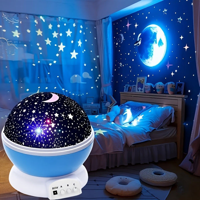 3d rotating star moon projector night light usb powered