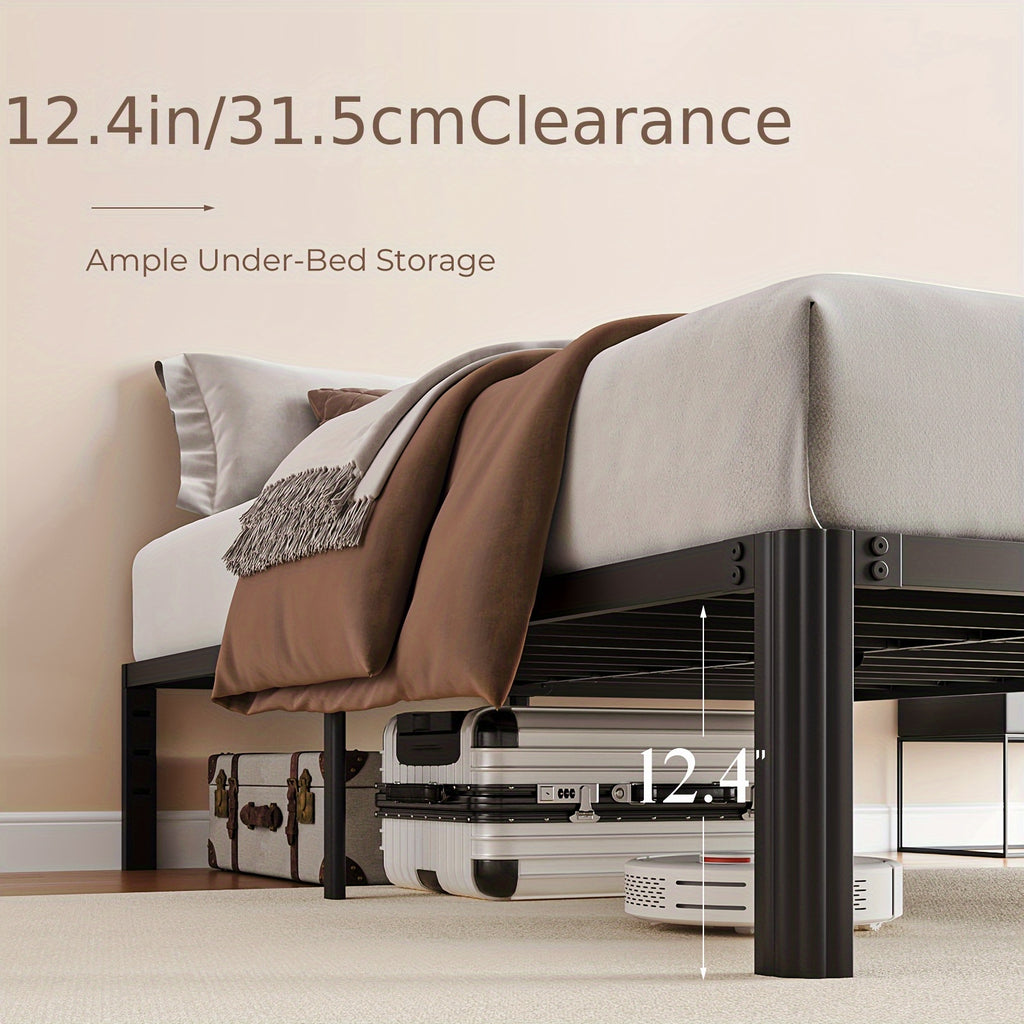 14 inch black metal bed frame king queen full twin