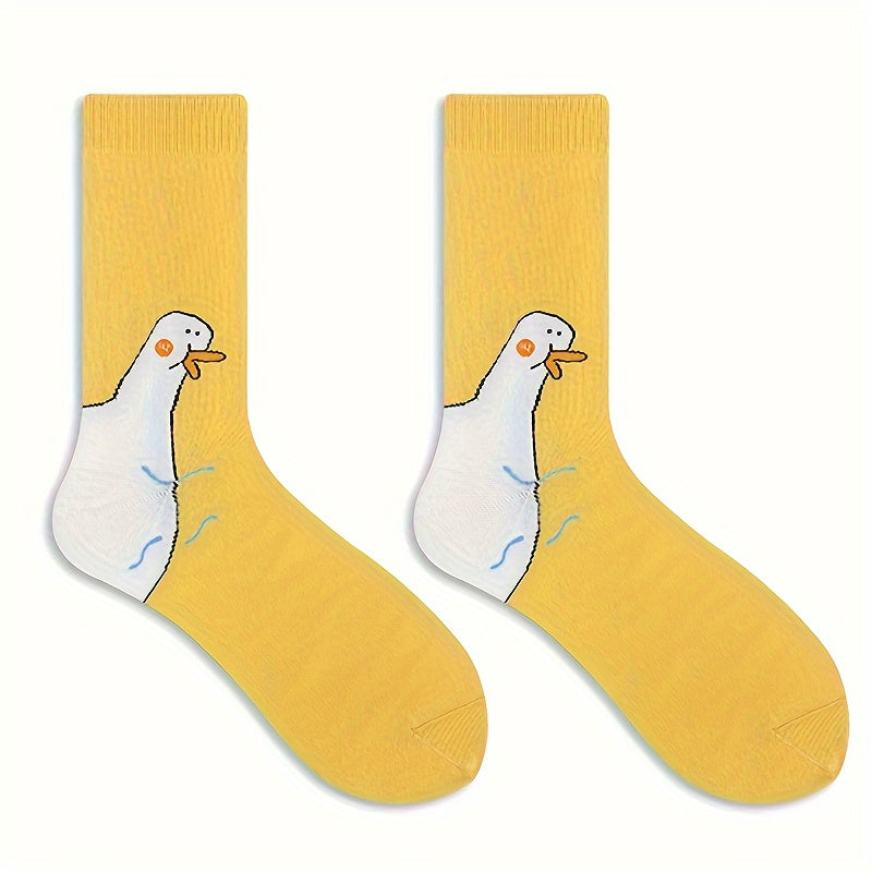 1 pair goose head socks women ins hip hop trendy socks