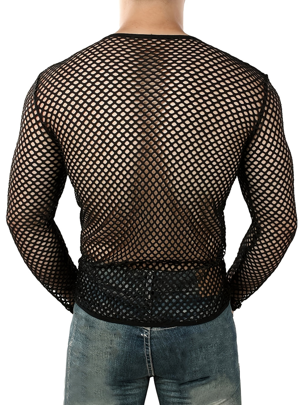 mens long sleeve sheer t shirt fitness breathable