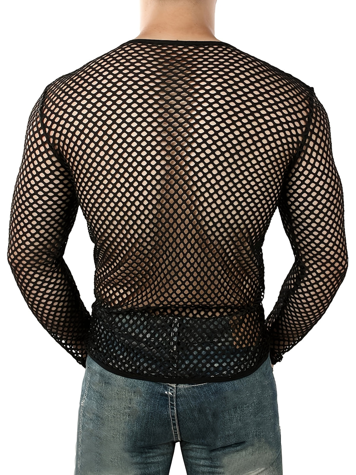 mens long sleeve sheer t shirt fitness breathable