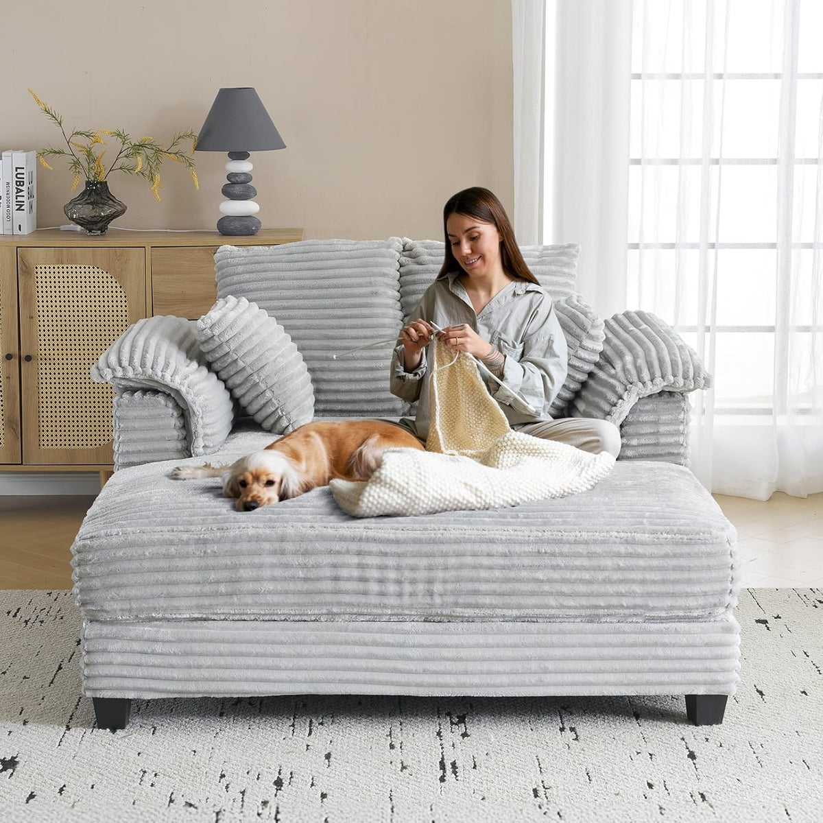 lounge sofa 56 oversized reading sofa corduroy chaise