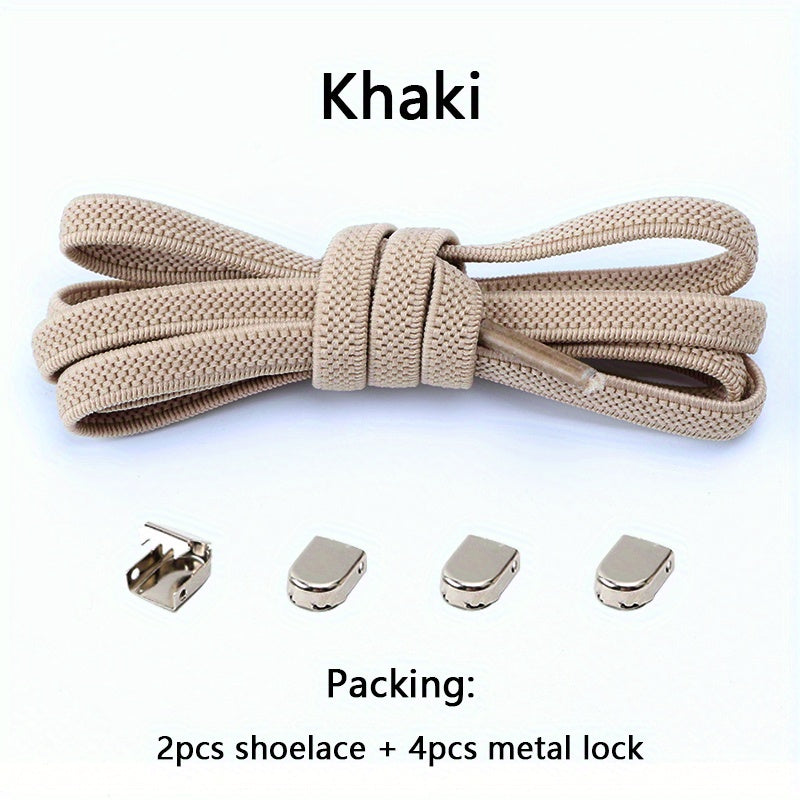 no tie elastic shoe laces sneakers stretchy polyester
