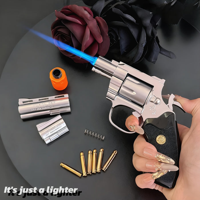 shaped metal butane refillable lighter straight