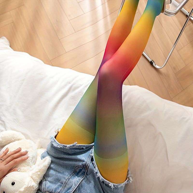 1 pair new   gradient black stockings female personality