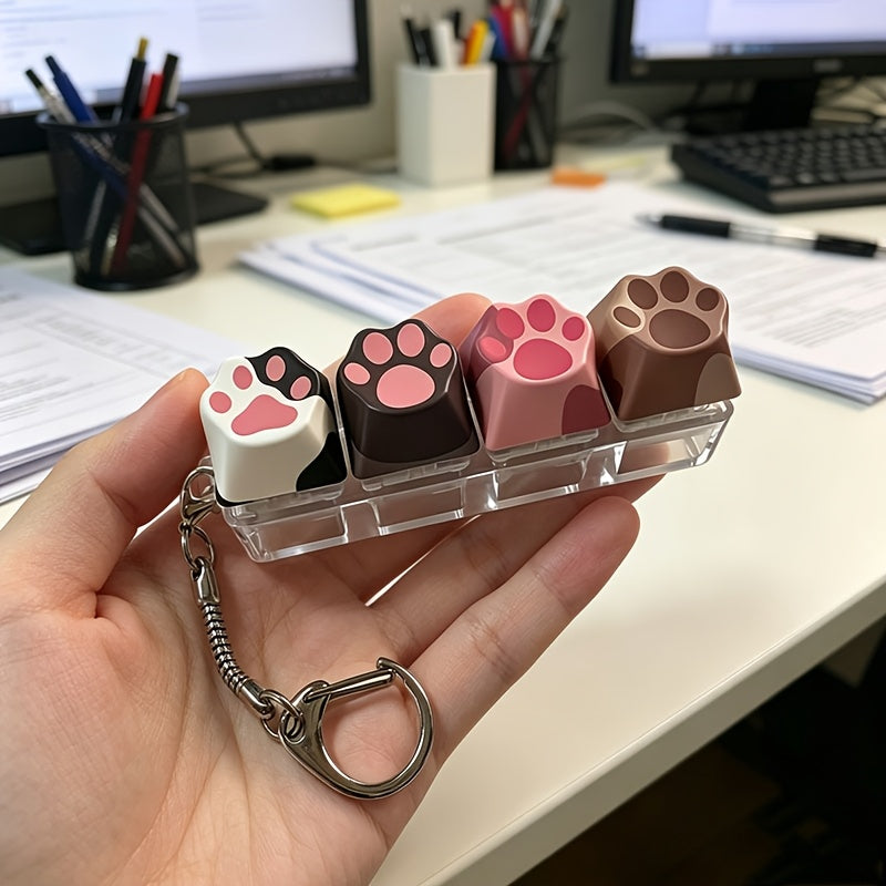 cute cat paw keyboard fidget toy   sound stress clicker