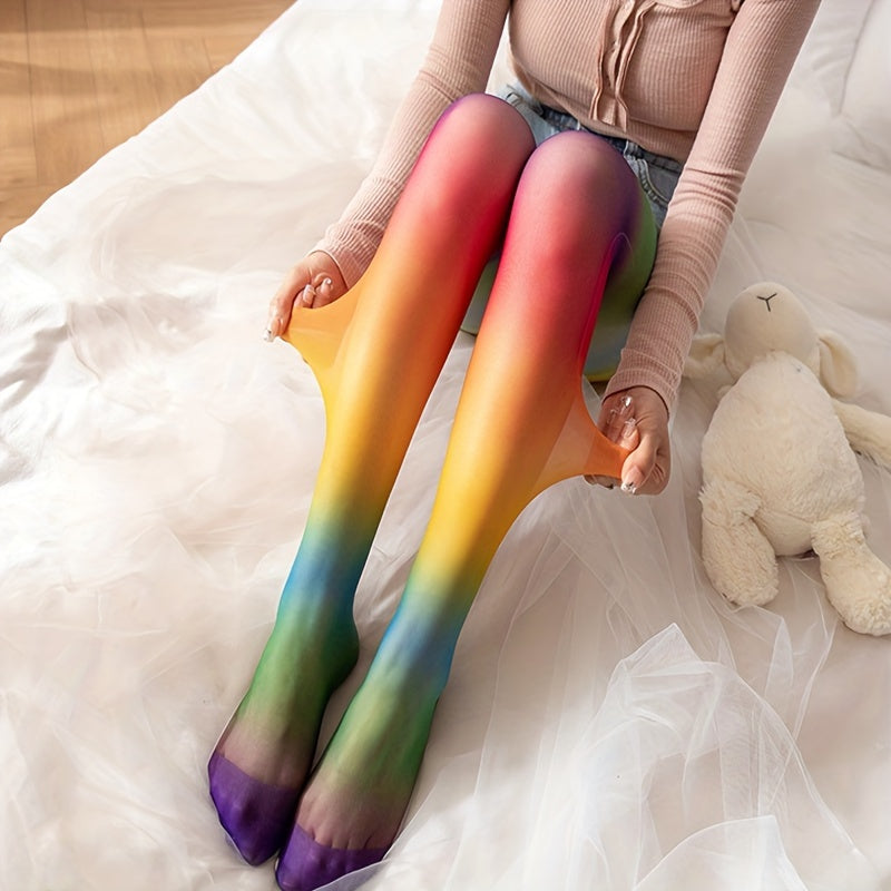 1 pair new   gradient black stockings female personality
