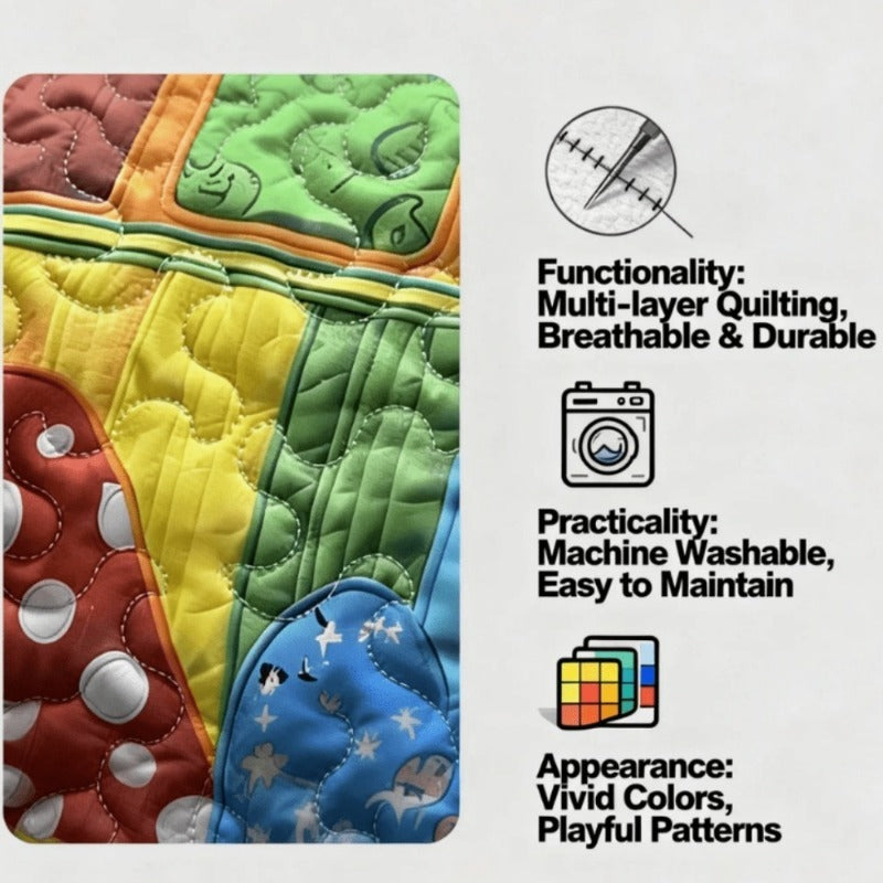 1pc colorful floral   van print quilted duffel